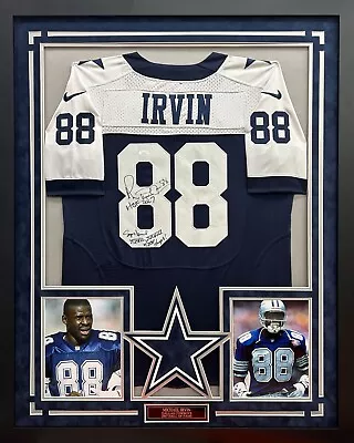 Michael Irvin Autographed Custom Framed Dallas Cowboys Jersey W/ Multi Inscript • $1099.99