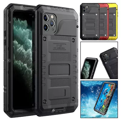 $34.89 • Buy For IPhone 13 12 11 Pro XS XR 8 7 6 Metal Shell Waterproof Shockproof Case Cover