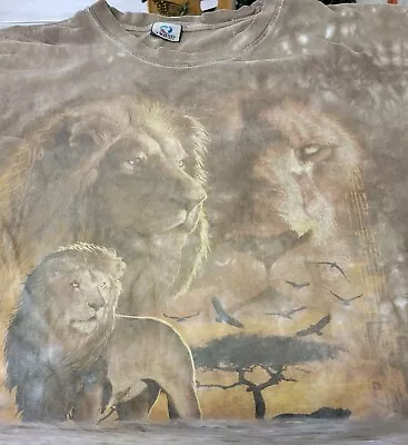 Liquid Blue Animal Print Lions Tye Dye  T Shirt  8XL • $38.99