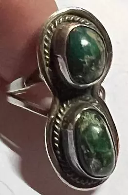 Old Vintage Native American Indian Ladies Jewelry Ring Turquoise Sterling Silver • $51