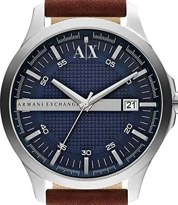 Armani Exchange Men's Watch Designer Blue Steel Leather Model AX2133 • £75