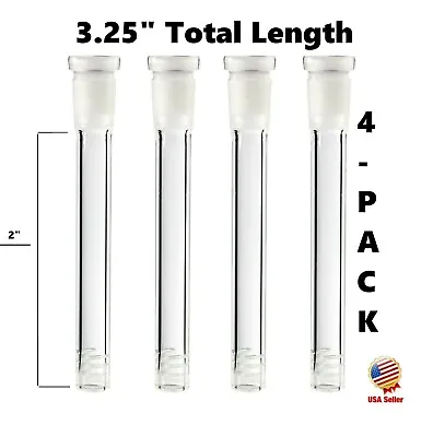 4-Pack 2 Inch (Full Length: 3.25 Inch) Glass Downstem (18mm X14mm) • $11.99