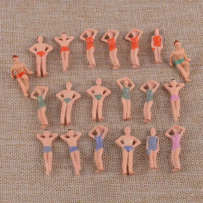 20Pcs 1:50 Painted Model Beach Swimwear People Figures O Layout Summer Beautiful • £5.47