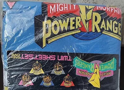 NIP Vintage 1994 Mighty Morphin Power Rangers Twin Sheet Bed Set Sealed • $85