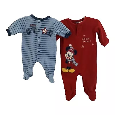 Lot Of 2 Carter's & Disney Footed Footie Pajamas Pj’s Size 3 & 3-6 Months • $6.50