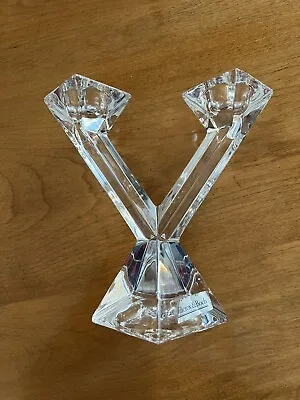 VTG 80s 90s Villeroy & Boch CRYSTAL Double Candle Stick Holder Hollywood Regency • $22.99