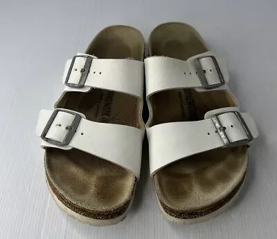 Birkenstock Women’s Arizona White Sandals Size 40 • $64.95