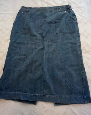 CJ Banks Christopher & Banks Denim Skirt Plus Size 18W Blue Jean Womens Midi • $9.95