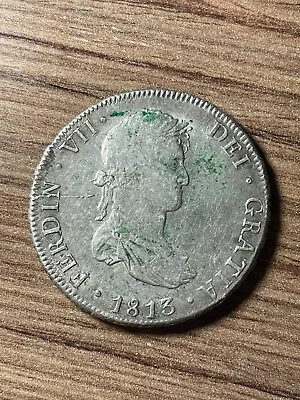Bolivia 1813 Pj Pts Spanish Colonial 8 Reales Silver Coin Km84 • $46