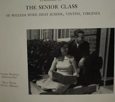 Vintage Yearbook William Byrd High School Vinton Virginia The Black Swan 1942 • $45