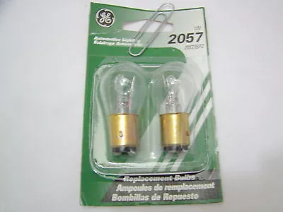 $9.90 • Buy (2) New GE 2057 Miniature Lamp Bulb 27w 7w Dual Contact 12 Volt S8 12v 