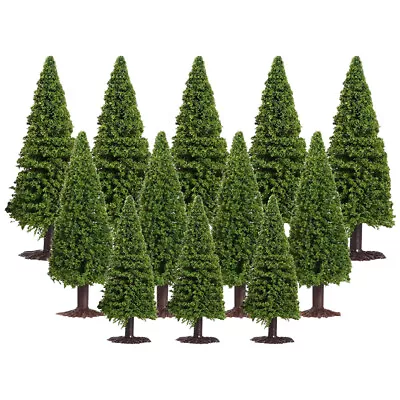 10 Pcs Miniature Scenery Model Tree 9cm Army Green Pine Trees Railroad Layout • $8.29