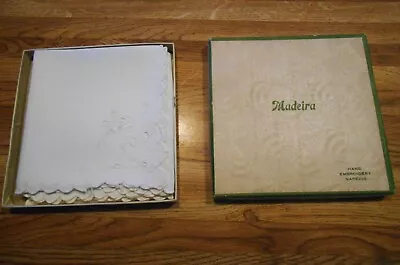 Vintage Madeira Set Of 6 White Embroidered Napkins • $12.95