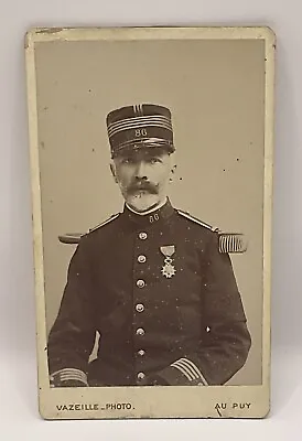 Vazeille Au Puy CDV Photograph Man In Military Uniform. • £9.99