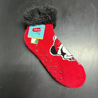 NWT Adult Disney TJ Maxx Christmas Mickey Mouse Graphic Red 4-10 Slipper Socks • $6