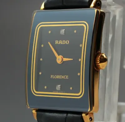 ▶ [MINT] RADO Florence 153.3606.2N Black Woman Quartz Square Watch From JPN T141 • £197.94