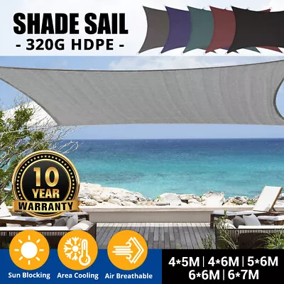 Extra Heavy Duty Shade Sail Cloth Rectangle Sun Outdoor Canopy Awning Shadecloth • $49.90