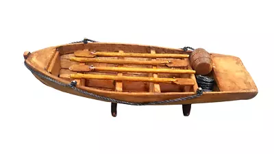 Ship Model Wooden Handcrafted Boat Decor  Hms Vintage Home  Gif • $28