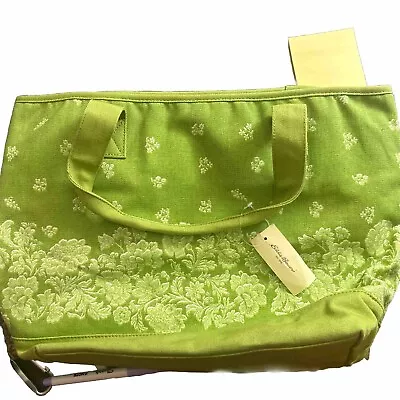 NWT EDDIE BAUER PURSE Floral Canvas Tote Bag Green / Ivory New With Tags • $23