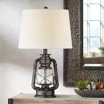 Murphy Rustic Industrial Accent Table Lamp 23  High Weathered Bronze For Bedroom • $89.99