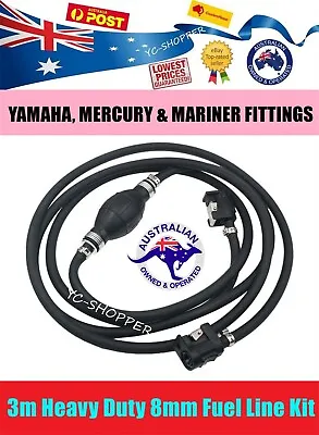 3m OUTBOARD BOAT FUEL LINE - YAMAHA & MERCURY / MARINER Petrol Tank Connector • $39.95