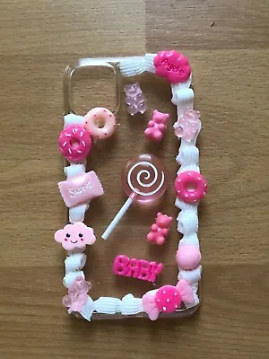 $14.50 • Buy Kawaii Handmade Unique Decoden Light Pink And Hot Pink Phone Case Iphone 11