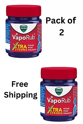 Vicks Xtra-_Strong Vapo-rub Relief From Cold-Cough Blocked Nose [Pack Of 2] • $22.99