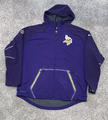 Minnesota Vikings 2015 Purple Therma-Fit Nike Hoodie Jacket Men 2XL • $59.99