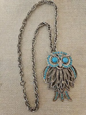 Vintage 1970s Articulated Owl Necklace • $18.99