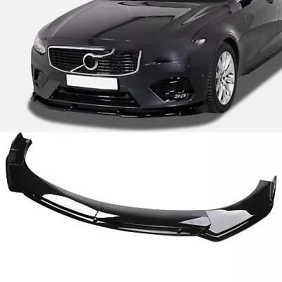 Front Bumper Lip Splitter Spoiler Dual-Layer Body Glossy Black For Volvo VST S90 • $69.99