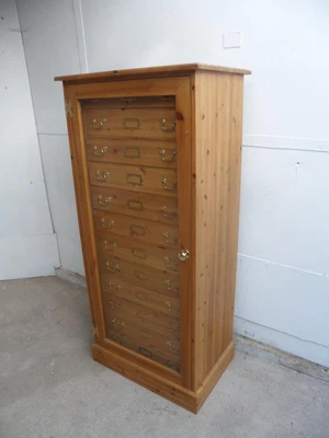 An Amazing Late 20th Century Handmade Pine 12 Drawer Collector's Chest • £695