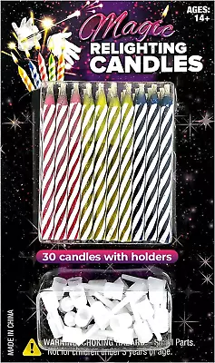 Laughing Smith Magic Relighting Candles - (30 Pk) - Trick Happy Birthday  • $13.99