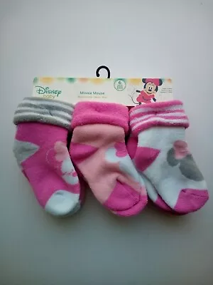 Disney Baby Minnie Mouse 6 Pairs Socks Infant Girls Pink Ages 18-24 Months • $10.79