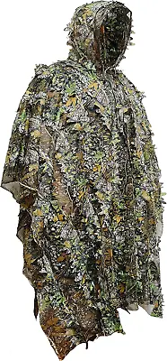 SCYLFEHDP Ghillie Suit Gilly Suits For Men Hunting Suit 3D Leafy Camo Suit • $24.76