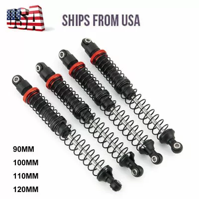 4PCS Alloy 90/100/110/120mm Shock Absorbers For 1:10 RC SCX10 Wraith TRX-4 D90 • $25.09