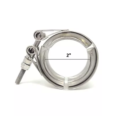 Ledin 2  Exhaust V-Band Clamp Stainless Steel Turbo Downpipe Heavy Duty 50.8 Mm • $12.98