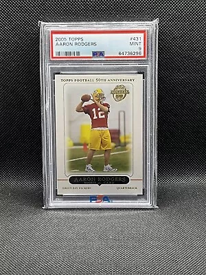 2005 Topps Football #431 Aaron Rodgers Rookie RC PSA 9 MINT • $59.99