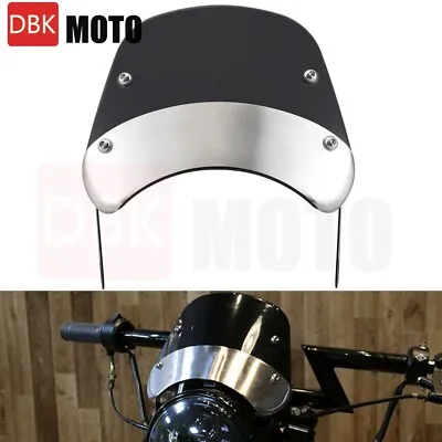 Motorcycle 5-7'' Round Headlight Fairing Windshield Windscreen Wind Deflector • $24.99