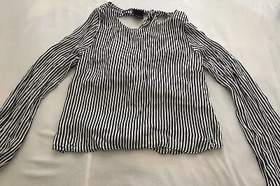Women’s Backstage Striped Top With Tie Knot Back Size Large FREE SHIPPING • $20