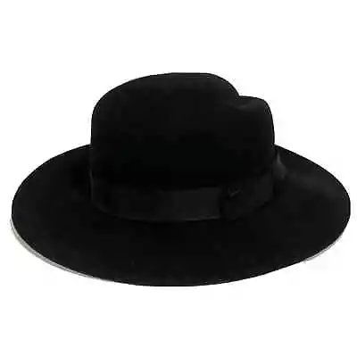 Vintage Neiman Marcus Hat Wool Felt Black Made In England • $35.09