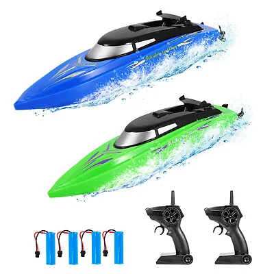 2 Pack Mini RC Boat Remote Control High Speed 10km/H 2.4GHz W/ 4 Batteries Gift  • $42.31