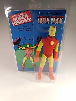 Custom Mego Scale 8  Action Figure Marvel Iron Man 1st Yellow Resealable Package • $149.99