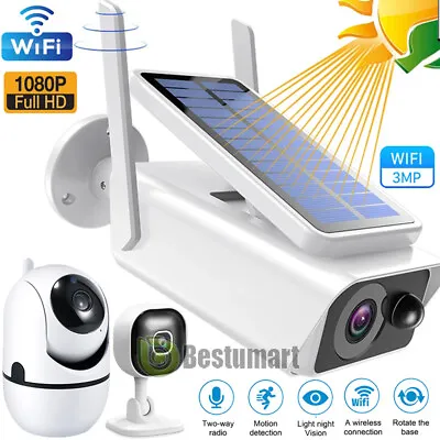 Solar Wireless Security Camera System In/Outdoor 1080P Home Wifi IP Audio &Video • $19.67