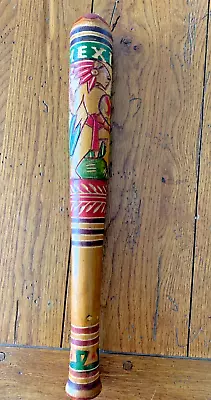 Vintage Mexican Hand Carved & Painted Wood Aztec Decorative Bat 15.5  Long • $15