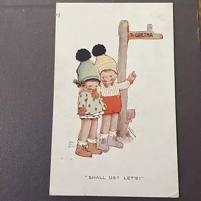 Comic Mabel Lucie Attwell Gretna 1922 Postmark Antique Postcard  • £0.99