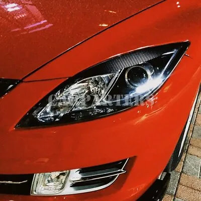 2X For Mazda 6 Mazda6 Carbon Fiber Headlight Eyebrow Eyelid Cover Trim 2009-2013 • $45.59