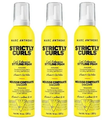 *PACK OF 3* Marc Anthony Strictly Curls Styling Foam Extra Hold Mousse 10 Oz • $27.95