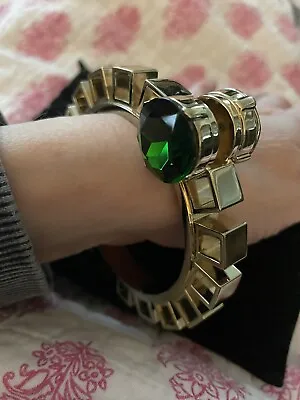 Brand New MAWI By OSOS Gold/ Green Stone Bangle Bracelet • $74
