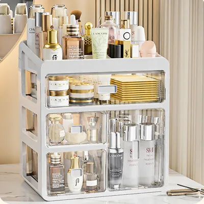 Makeup Organiser Drawers Cosmetic Skincare Storage Box Desktop Stationery Holder • £11.95