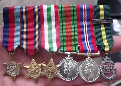 A Ww2 Six Miniature Medal Group 1939-45 Burma Italy Stars Territorial Decoratio • £42
